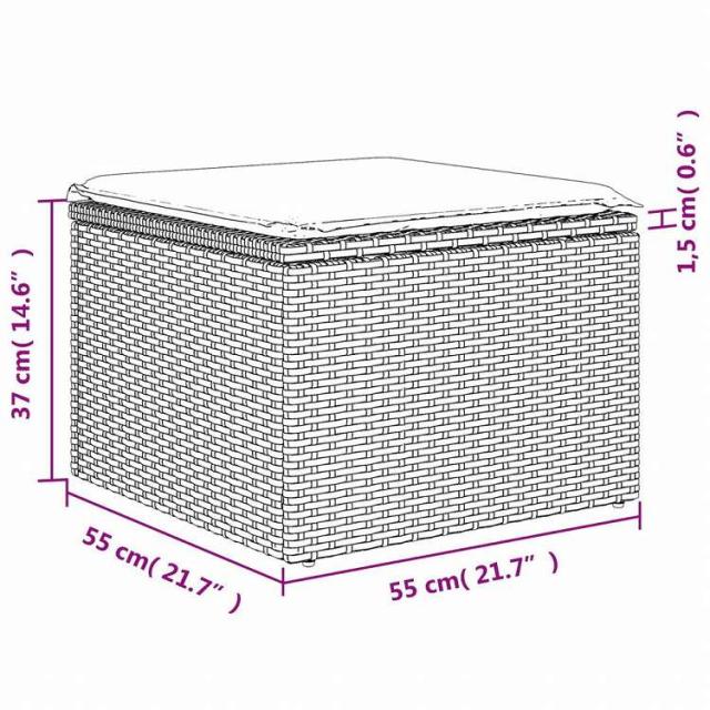vidaXL ガーデンソファ7点セット クッション付き グレー ポリラタン家具 アウトドア家具 屋外家具セット(代引不可)【送料無料】