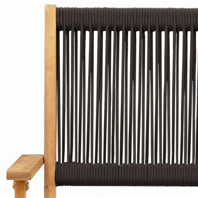 vidaXL 折りたたみガーデンチェア 4点セット ブラック アカシア無垢材家具 アウトドア家具 屋外椅子 アウトドアベンチチェア(代引不可)【送料無料】_8