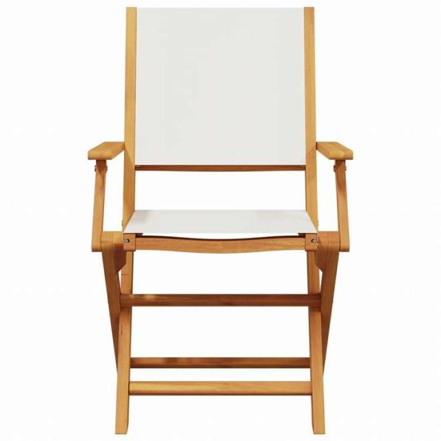 vidaXL 折りたたみ式ガーデンチェア 4点 クリームホワイト ファブリック&amp;無垢材家具 アウトドア家具 屋外椅子 アウトドアベンチチェア(代引不可)【送料無料】_3