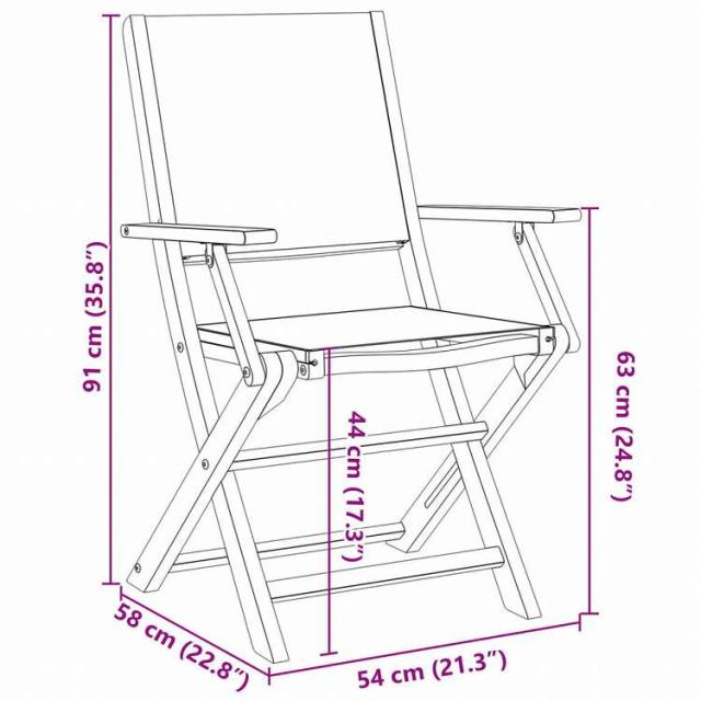 vidaXL 折りたたみ式ガーデンチェア 4点 クリームホワイト ファブリック&amp;無垢材家具 アウトドア家具 屋外椅子 アウトドアベンチチェア(代引不可)【送料無料】_9