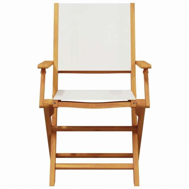 vidaXL 折りたたみ式ガーデンチェア 8点 クリームホワイト ファブリック&無垢材家具 アウトドア家具 屋外椅子 アウトドアベンチチェア(代引不可)【送料無料】_3