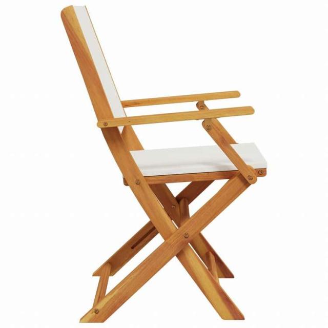 vidaXL 折りたたみ式ガーデンチェア 8点 クリームホワイト ファブリック&無垢材家具 アウトドア家具 屋外椅子 アウトドアベンチチェア(代引不可)【送料無料】_4