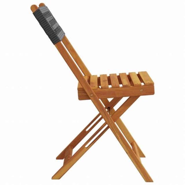 vidaXL 折りたたみガーデンチェア 8点 ブラック ポリラタン&無垢材家具 アウトドア家具 屋外椅子 アウトドアベンチチェア(代引不可)【送料無料】_4
