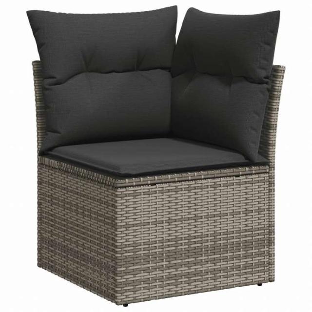 vidaXL ガーデンソファ7点セット クッション付き グレー ポリラタン家具 アウトドア家具 屋外家具セット(代引不可)【送料無料】