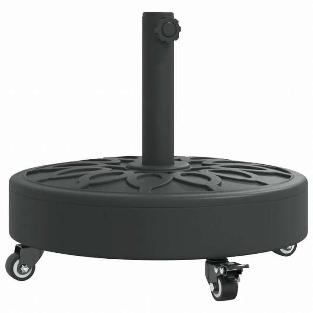 vidaXL パラソルベース ホイール付き O38 / 48 mm ポール用 27 kg ラウンドホーム&ガーデン 芝&ガーデン アウトドアリビング アウトドアアンブレラ&パラソルアクセサリー 屋外用アンブレラ土台(代_1