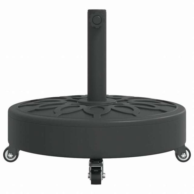 vidaXL パラソルベース ホイール付き O38 / 48 mm ポール用 27 kg ラウンドホーム&ガーデン 芝&ガーデン アウトドアリビング アウトドアアンブレラ&パラソルアクセサリー 屋外用アンブレラ土台(代_3
