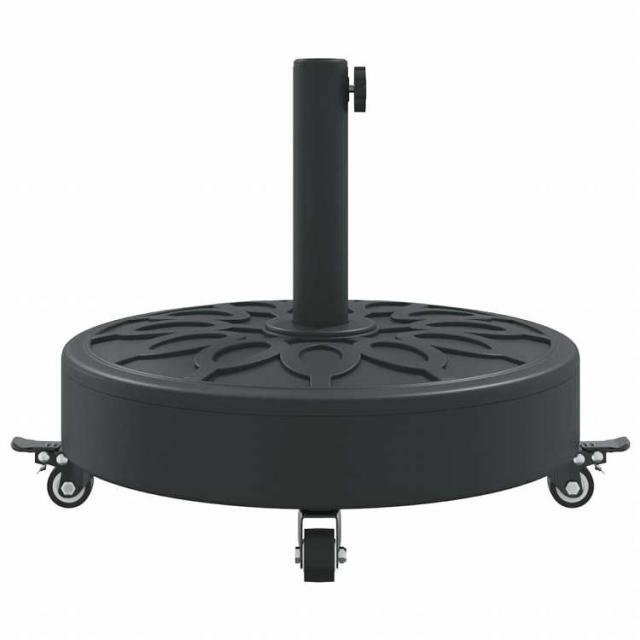 vidaXL パラソルベース ホイール付き O38 / 48 mm ポール用 27 kg ラウンドホーム&ガーデン 芝&ガーデン アウトドアリビング アウトドアアンブレラ&パラソルアクセサリー 屋外用アンブレラ土台(代_4