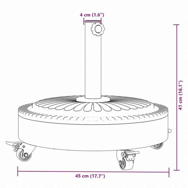 vidaXL 日がさ軍事基地 銀輪付き添い人 O38 / 48 粍 極点用 27 kg ラウンド介護ホーム&amp;園庭 芝&amp;園庭 アウトドアリビング アウトドアアンブレラ&amp;日がさ付属品 露天用コウモリ傘突っ支い棒(代