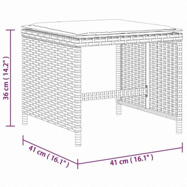 vidaXL ガーデンダイニング9点セット クッション付き ブラック ポリラタン製家具 アウトドア家具 屋外家具セット(代引不可)【送料無料】_12