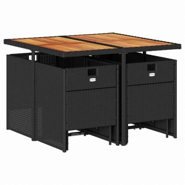 vidaXL ガーデンダイニング9点セット クッション付き ブラック ポリラタン製家具 アウトドア家具 屋外家具セット(代引不可)【送料無料】_2