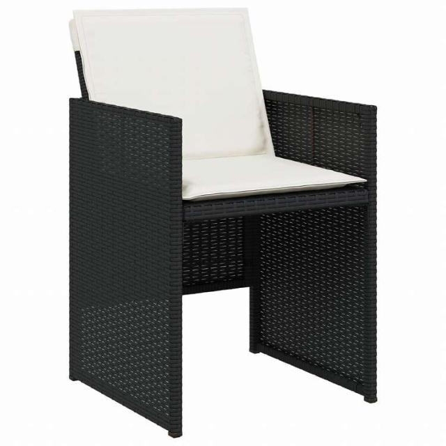 vidaXL ガーデンダイニング9点セット クッション付き ブラック ポリラタン製家具 アウトドア家具 屋外家具セット(代引不可)【送料無料】_4