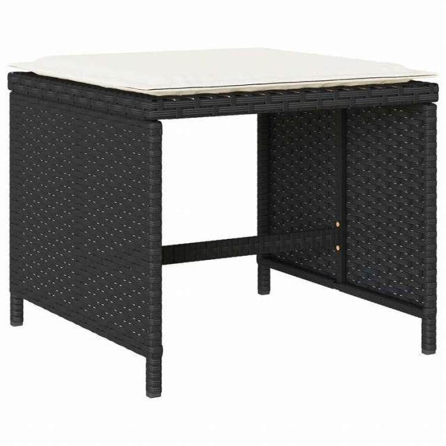 vidaXL ガーデンダイニング9点セット クッション付き ブラック ポリラタン製家具 アウトドア家具 屋外家具セット(代引不可)【送料無料】_5