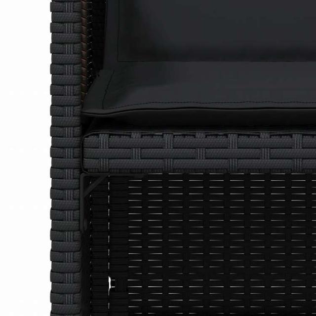 vidaXL ガーデンチェア クッション付き 4点 ブラック ポリラタン製家具 アウトドア家具 屋外椅子 アウトドアベンチチェア(代引不可)【送料無料】_8