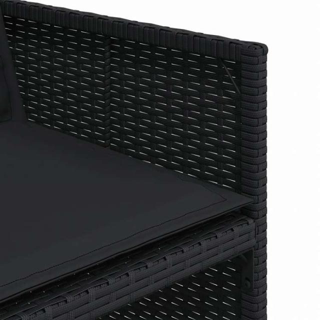 vidaXL ガーデンチェア クッション付き 4点 ブラック ポリラタン製家具 アウトドア家具 屋外椅子 アウトドアベンチチェア(代引不可)【送料無料】_9