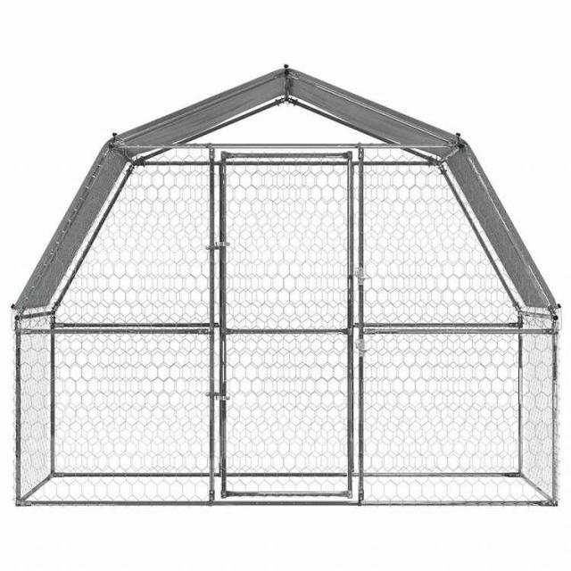 vidaXL 犬用ケージ ルーフ&ドア付き シルバー 亜鉛メッキ鋼製動物&ペット用品 ペット用品 犬用品 ドッグハウス(代引不可)【送料無料】_3