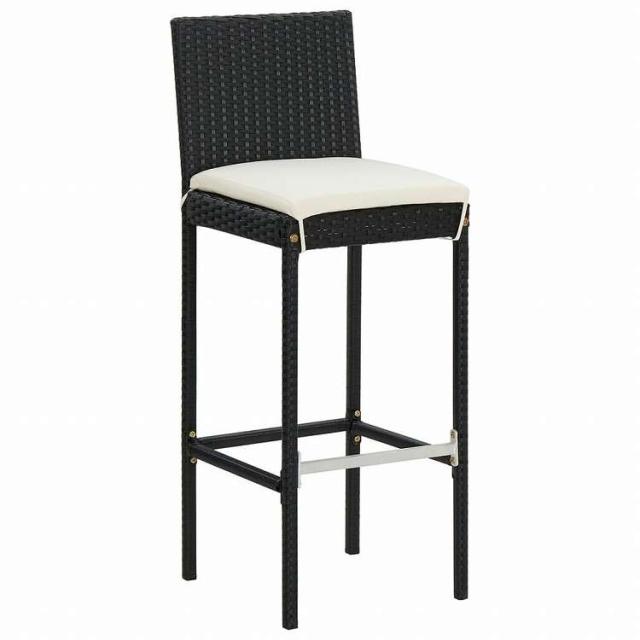 vidaXL ガーデンバー 5点セット ブラック アカシア無垢材&amp;ポリラタン家具 アウトドア家具 屋外家具セット(代引不可)【送料無料】_3