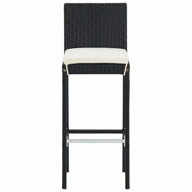 vidaXL ガーデンバー 5点セット ブラック アカシア無垢材&amp;ポリラタン家具 アウトドア家具 屋外家具セット(代引不可)【送料無料】_5