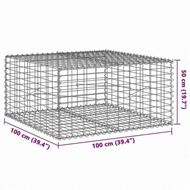 vidaXL 蛇籠バスケット カバー付き 100x100x50cm 亜鉛メッキ鉄ホーム&ガーデン 芝&ガーデン ガーデニング 鉢植え・プランター(代引不可)【送料無料】_6