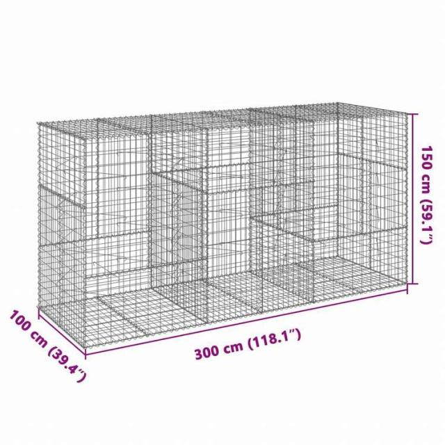 vidaXL 蛇籠バスケット カバー付き 300x100x150cm 亜鉛メッキ鉄ホーム&ガーデン 芝&ガーデン ガーデニング 鉢植え・プランター(代引不可)【送料無料】_6