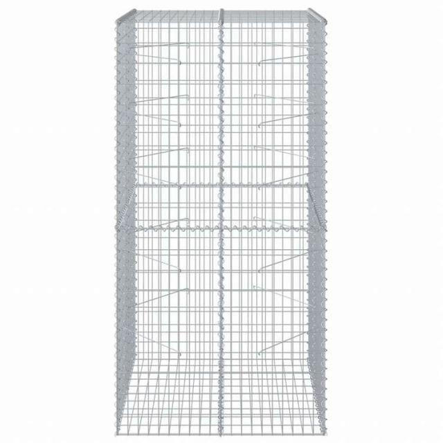 vidaXL 蛇籠バスケット カバー付き 100x100x200cm 亜鉛メッキ鉄ホーム&ガーデン 芝&ガーデン ガーデニング 鉢植え・プランター(代引不可)【送料無料】_2