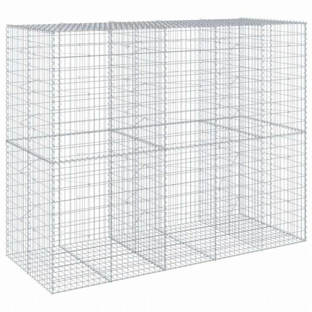 vidaXL 蛇籠バスケット カバー付き 250x100x200cm 亜鉛メッキ鉄ホーム&amp;ガーデン 芝&amp;ガーデン ガーデニング 鉢植え・プランター(代引不可)【送料無料】_1