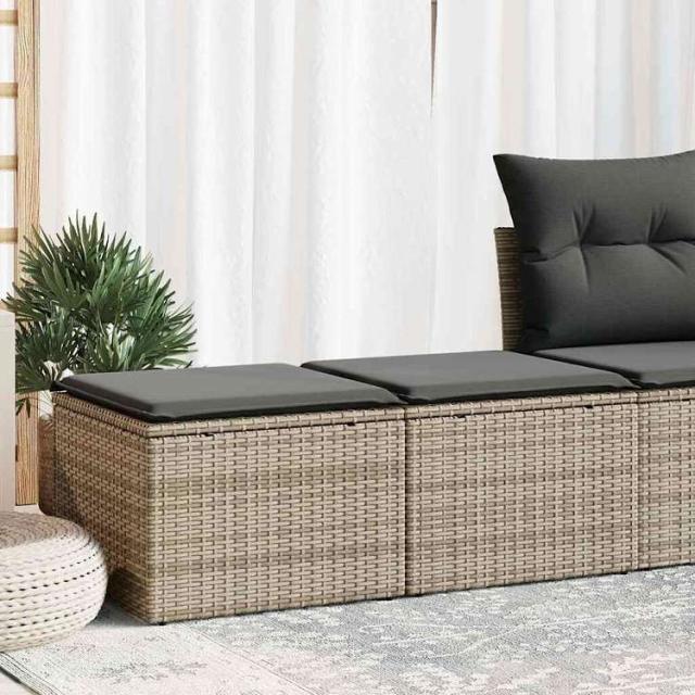 vidaXL ガーデンソファ2点セット クッション付き グレー ポリラタン アカシア家具 アウトドア家具 屋外家具セット(代引不可)【送料無料】