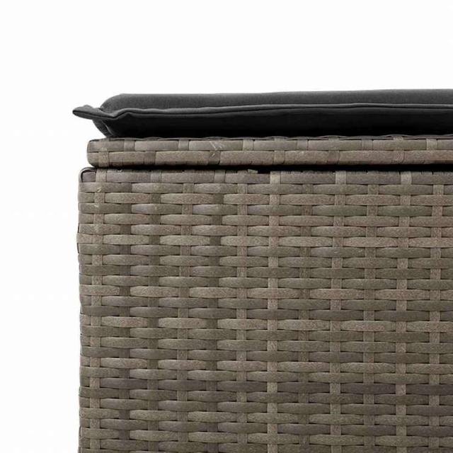 vidaXL ガーデンソファ2点セット クッション付き グレー ポリラタン アカシア家具 アウトドア家具 屋外家具セット(代引不可)【送料無料】_4
