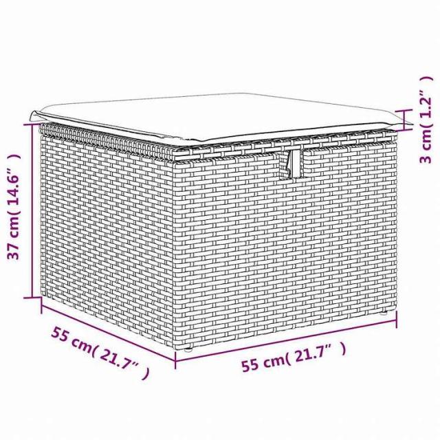 vidaXL ガーデンソファ2点セット クッション付き グレー ポリラタン アカシア家具 アウトドア家具 屋外家具セット(代引不可)【送料無料】_6