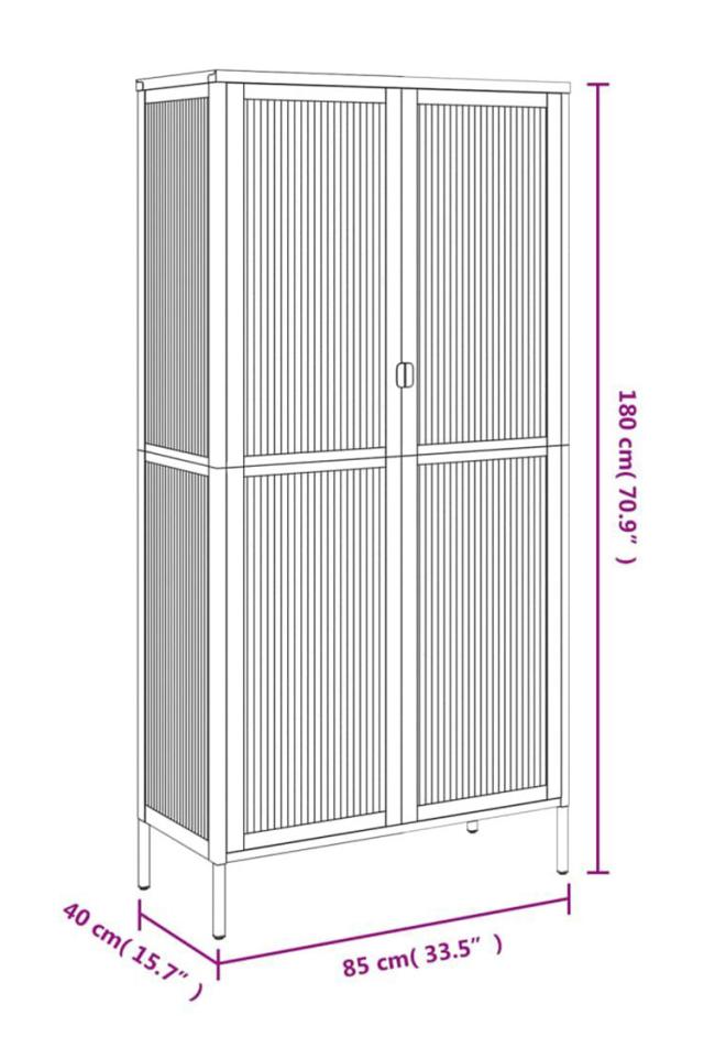vidaXL ハイボード ブラック 85x40x180 cm ガラス スチール 家具 キャビネット 収納 サイドボード リビング 可動棚 大容量 モダン シンプル 幅85 おしゃれ 扉付き 収納棚 ディスプレイ(代引不可)【送料無料】_10