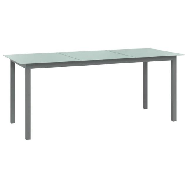 vidaXL ガーデンテーブル ライトグレー 190x90x74cm アルミ&amp;ガラス製家具アウトドア家具アウトドアテーブル(代引不可)【送料無料】