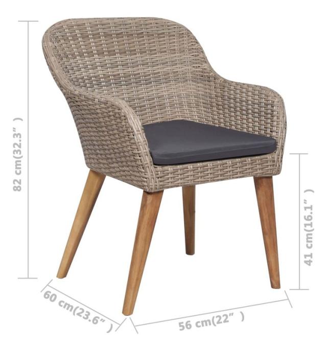 vidaXL 屋外ダイニング9点セット クッション付き ポリラタン製家具アウトドア家具屋外家具セット(代引不可)【送料無料】_4