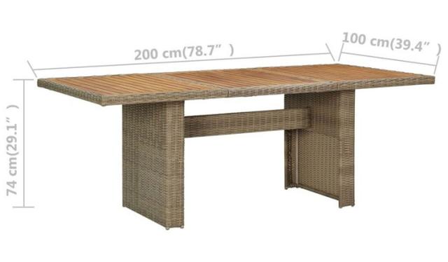 vidaXL 屋外ダイニング9点セット クッション付き ポリラタン製家具アウトドア家具屋外家具セット(代引不可)【送料無料】_5