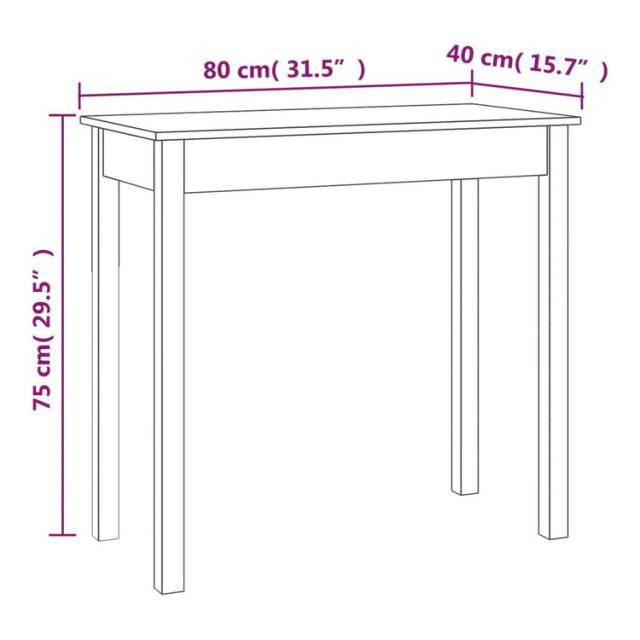 vidaXL コンソールテーブル 80x40x75 cm パイン無垢材家具テーブルアクセントテーブルエンドテーブル(代引不可)【送料無料】_7
