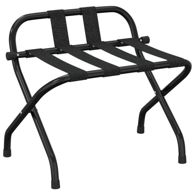 vidaXL ラゲッジラック 背もたれ付き ブラック 56x39x52 cmスーツケース&かばん旅行用鞄用品Luggage Racks & Stands(代引不可)【送料無料】 4,376円