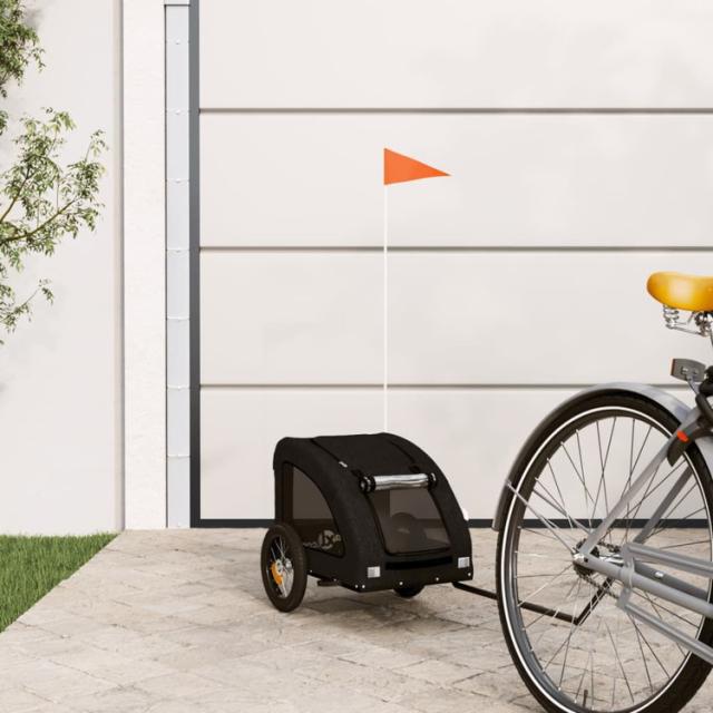vidaXL 自転車用ペットトレーラー ブラック オックスフォード生地&amp;鉄Animals &amp; Pet Suppliesペット用品ペットカート(代引不可)【送料無料】
