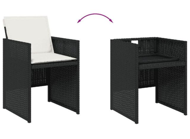 vidaXL ガーデンダイニング5点セット クッション付き ブラック ポリラタン製家具アウトドア家具屋外家具セット(代引不可)【送料無料】_10