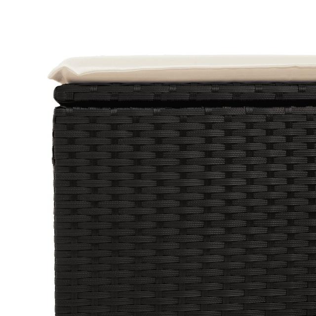 vidaXL ガーデンダイニング5点セット クッション付き ブラック ポリラタン製家具アウトドア家具屋外家具セット(代引不可)【送料無料】_8