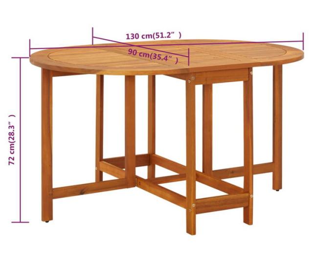 vidaXL ガーデンテーブル 130x90x72cm アカシア無垢材家具アウトドア家具アウトドアテーブル(代引不可)【送料無料】_7