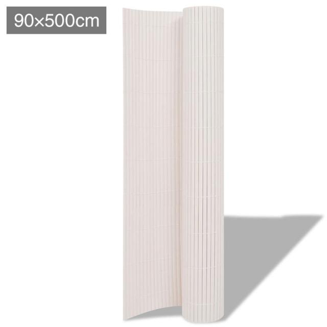 vidaXL ガーデンフェンス 両面タイプ 90x500 cm ホワイトハードウェアフェンス&バリアフェンスパネル(代引不可)【送料無料】