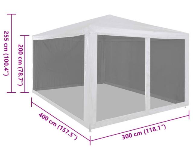 vidaXL パーティーテント メッシュサイドウォール10枚付き アンスラ