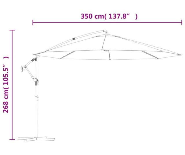 vidaXL カンチレバーガーデンパラソル 3.5 m サンドホワイトホーム&ガーデン芝&ガーデンアウトドアリビング屋外用傘・サンシェード(代引不可)【送料無料】_8