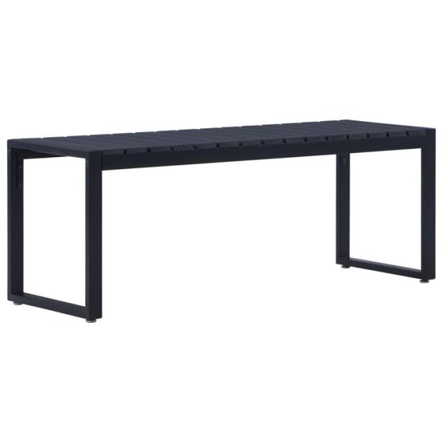 vidaXL ガーデンベンチ 120.5cm ポリスチレン板 ブラック家具アウトドア家具屋外椅子アウトドアベンチ(代引不可)【送料無料】