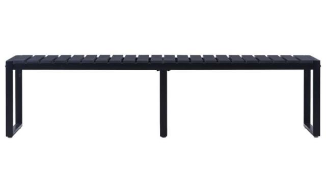 vidaXL ガーデンベンチ 180cm ポリスチレン板 ブラック家具アウトドア家具屋外椅子アウトドアベンチ(代引不可)【送料無料】_1