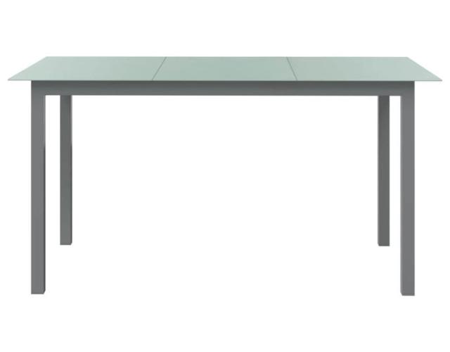 vidaXL ガーデンテーブル ライトグレー 150x90x74cm アルミ&ガラス製家具アウトドア家具アウトドアテーブル(代引不可)【送料無料】_1