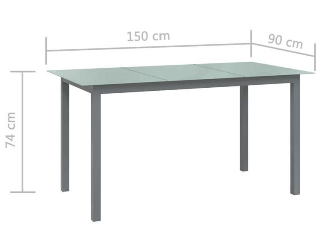 vidaXL ガーデンテーブル ライトグレー 150x90x74cm アルミ&ガラス製家具アウトドア家具アウトドアテーブル(代引不可)【送料無料】_4