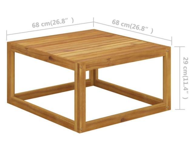 vidaXL コーヒーテーブル 68x68x29cm アカシア無垢材家具アウトドア家具屋外椅子屋外用組み合わせソファセット(代引不可)【送料無料】_2