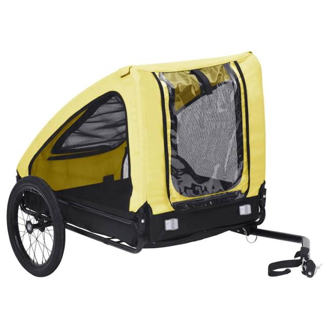 vidaXL 自転車用ペットトレーラー イエロー&amp;ブラックAnimals &amp; Pet Suppliesペット用品ペットカート(代引不可)【送料無料】