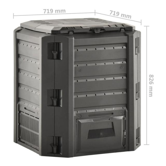 vidaXL ガーデン堆肥箱 ブラック 380Lホーム&ガーデン芝&ガーデンガーデニングコンポスト堆肥箱(代引不可)【送料無料】_4