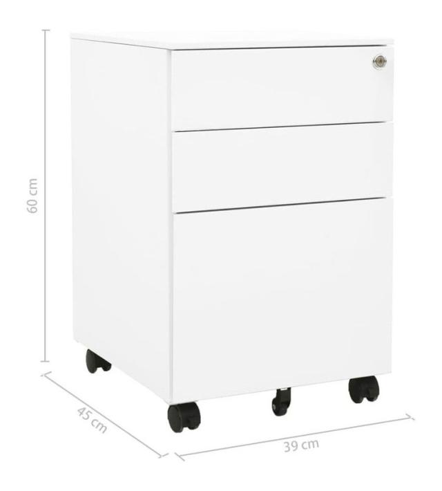 vidaXL モバイルファイルキャビネット ホワイト 39x45x60cm スチール製家具キャビネット&収納ファイル棚(代引不可)【送料無料】_10