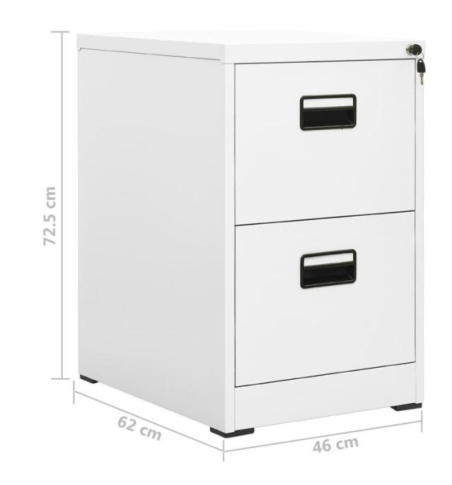 vidaXL ファイルキャビネット ホワイト 46x62x72.5cm スチール家具キャビネット&収納ファイル棚(代引不可)【送料無料】_10
